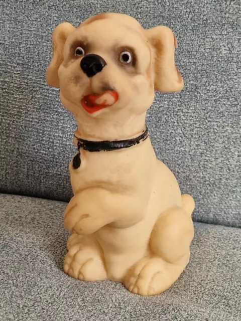 alte vintage Quietschfigur Hund Gummi Figur rubber toy dog 60er