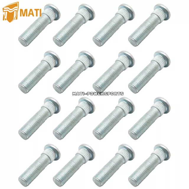 16 Front Rear Wheel Stud Bolts for Polaris Ranger 400 500 570 700 800 900 EV ETX