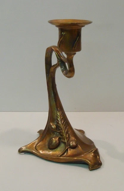 Encrier Porcelaine Et Bronze - Motif Fleur Iris - Style Art Déco / Art Nouveau - XXe