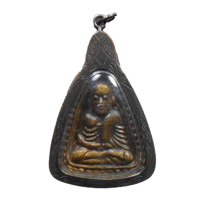 Real Rare Lp Ngern Thai Mini Buddha Amulet Lucky Money