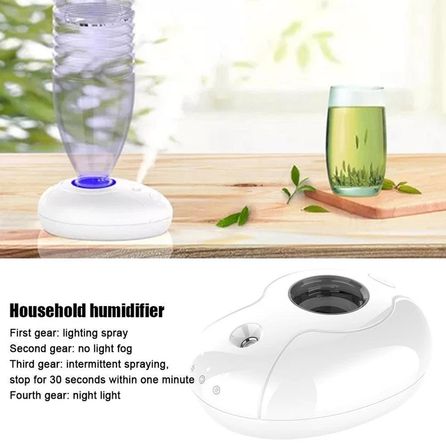 USB Portable Air Humidifier Bottle Aroma Diffuser LED Night Light Mist E6U0