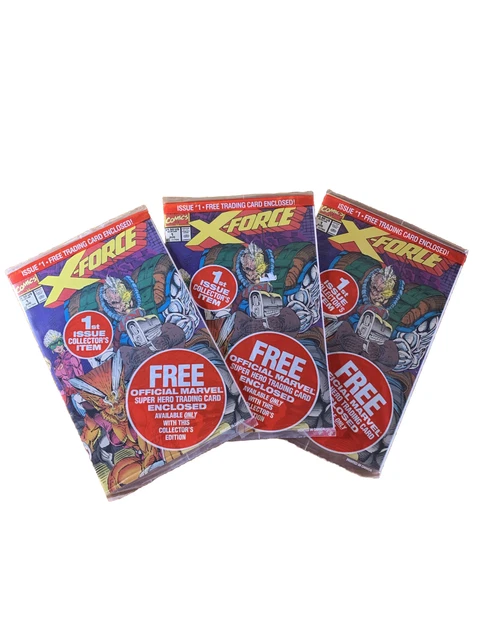 Marvel Comics X-FORCE #1 August (1991) Lot Of 3 Deadpool/Cable/Shatterstar Cards