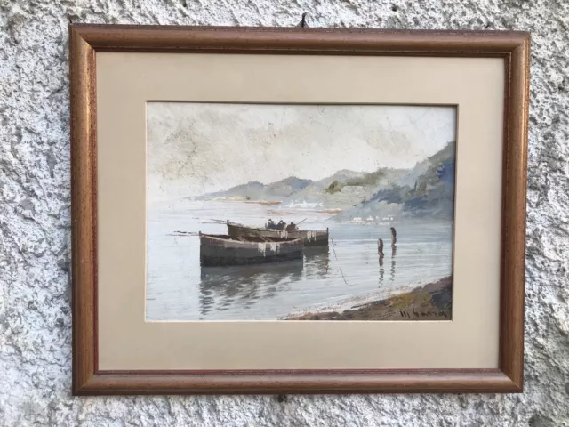 Quadro vintage -Marina- tecnica mista su cartoncino