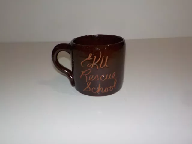 BYBEE POTTERY EKU Eastern Kentucky University RESCUE SCHOOL MUG BROWN RARE