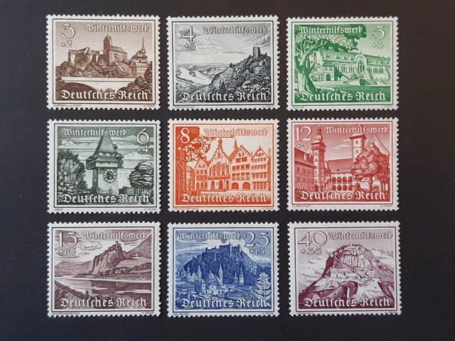 Germany Third Reich 1939 SG718-726 Winter Relief Fund, complete set, MNH