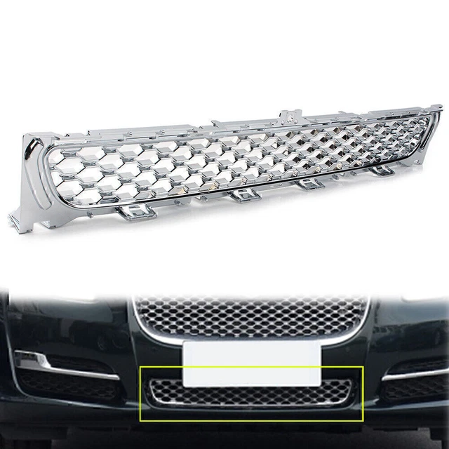 For 2016 2017 2018 2019 Jaguar F-PACE Car Front Upper Vent Grille Gloss Black Mesh Radiator Grill With Red Logo