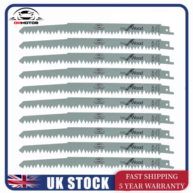 10x S1531L Sabre Reciprocating Saw Blades For Wood Trees Branches Timber 5TPI