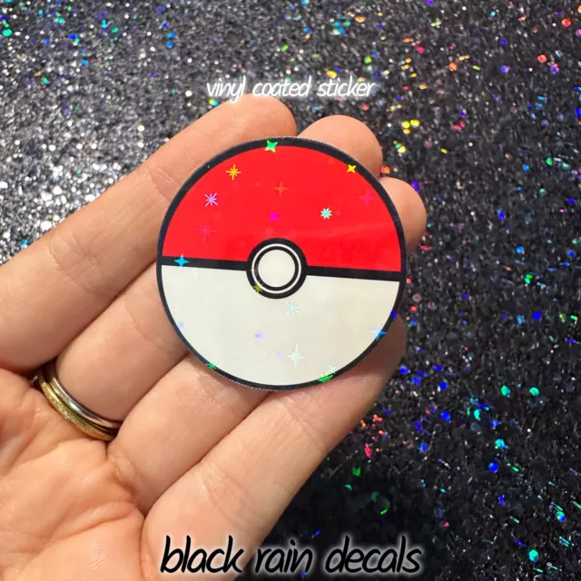 1.5 Pokémon Pokéball Pattern Sprite PC Icon Pixel Glossy Waterproof  Sticker Art