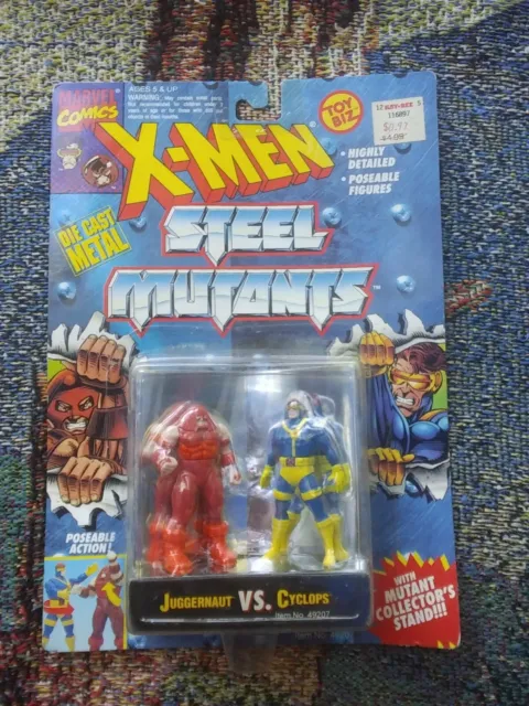 Vintage 1994 Toybiz Diecast X-Men Steel Mutants Juggernaut vs Cyclops New sealed
