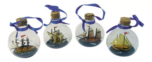 Flaschenschiff - Set Buddelschiff Glas Ø=6cm Sea4You maritime Dekoration