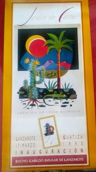 Original 1990 Print Cesar Manrique Inauguration Cactus Garden Guatiza Lanzarote