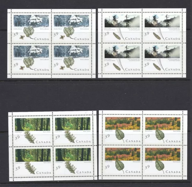 Canada 1990 Forêts Sc 1283a-86a Mini-Feuillets /4 MNH