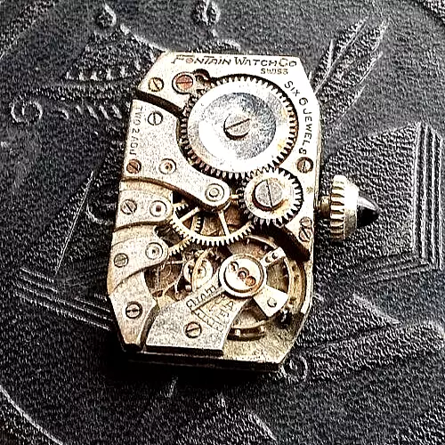 Fontain Swiss 6j Watch Movement parts or restoration 1920's Art Deco