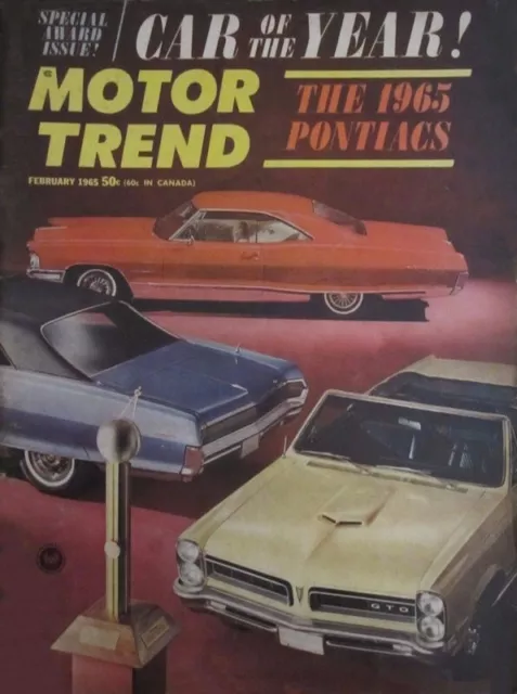 1965 Pontiac "Car Of The Year" in vintage Motor Trend Magazine. GTO, Grand Prix