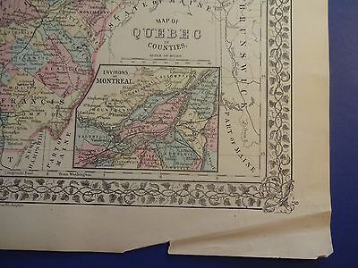 NICE, Hand-Colored Map of QUEBEC in Counties, S. Augustus Mitchell - 1878 2