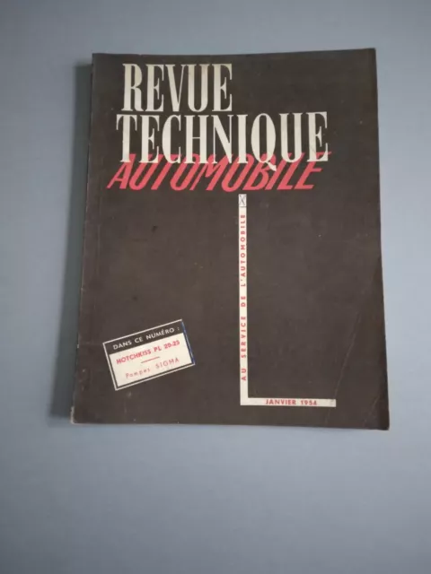 revue Technique HOTCHKISS PL 20=25