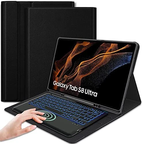REAL-EAGLE Touchpad Keyboard Case for Samsung Galaxy Tab S8 Ultra 2022 14.6 I...