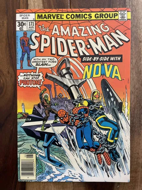 Amazing Spider-Man #171-1St Team-Up With Nova-Photon Appears-Aim Nm 9.2