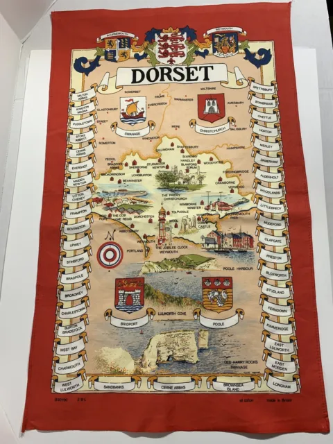 Dorset England UK Textile 30 inch Wall Hanging Souvenir Tapestry