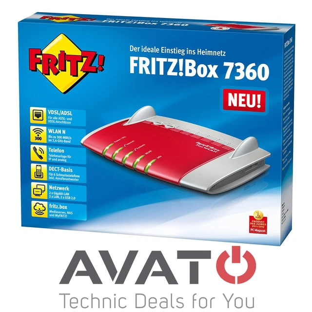 AVM FRITZBOX 7360 VDSL DSL VOIP Modem Gigabit Router Ohne Netzteil EUR