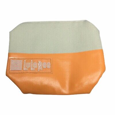 Bolsa de cosméticos Lularoe bolsa de transporte con cremallera naranja bolsillo interior excelente