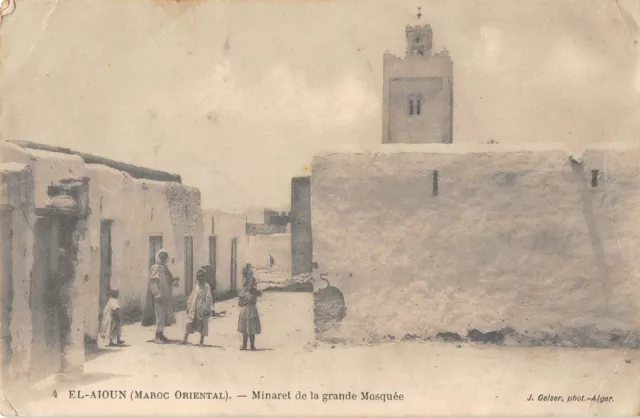 Cpa Maroc El Aioun Minaret De La Grande Mosquee