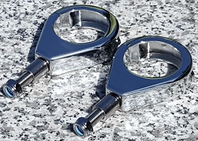 39MM CHROME TURN SIGNAL CLAMPS for Harley Davidson Sportster Dyna Glide