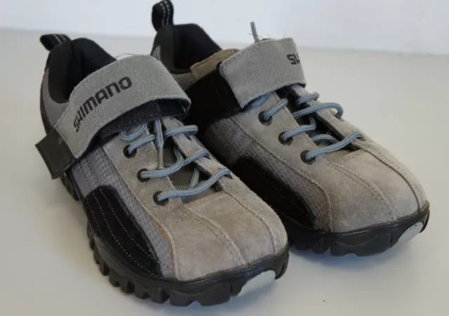 Vintage Shimano SH-MT40 Mountain Bike Shoes Grey Suede EU 38 US 5 UK 4 23.8CM 2