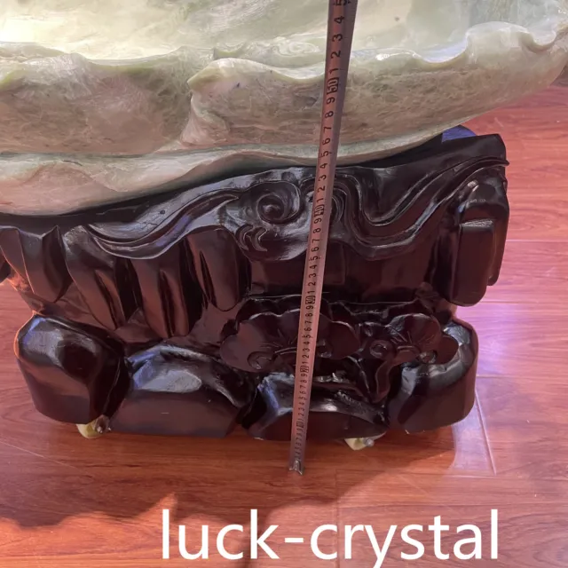 134LB Natural jade Quartz Hand Carved Crystal Fish Tank Reiki Healing .w33 3