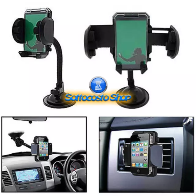 Supporto Smartphone Auto Braccio Porta Cellulare Flessibile Ruotabile Ventosa