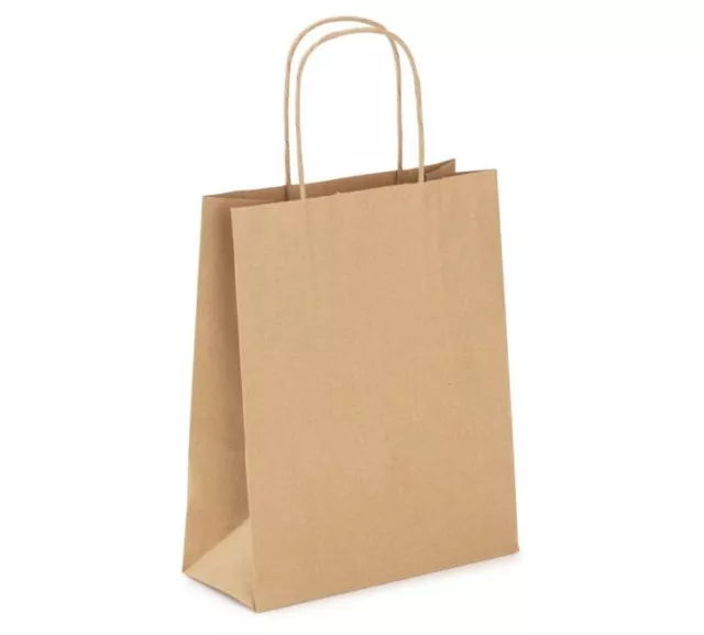 25 PZ Busta Shopper in carta avana riciclato 32+12X41 cm 1CWC