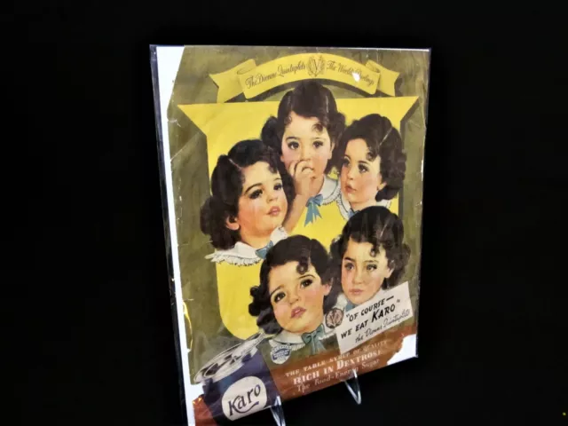 Vintage Dionne Quintuplets - Karo Syrup Advertisement - 1937
