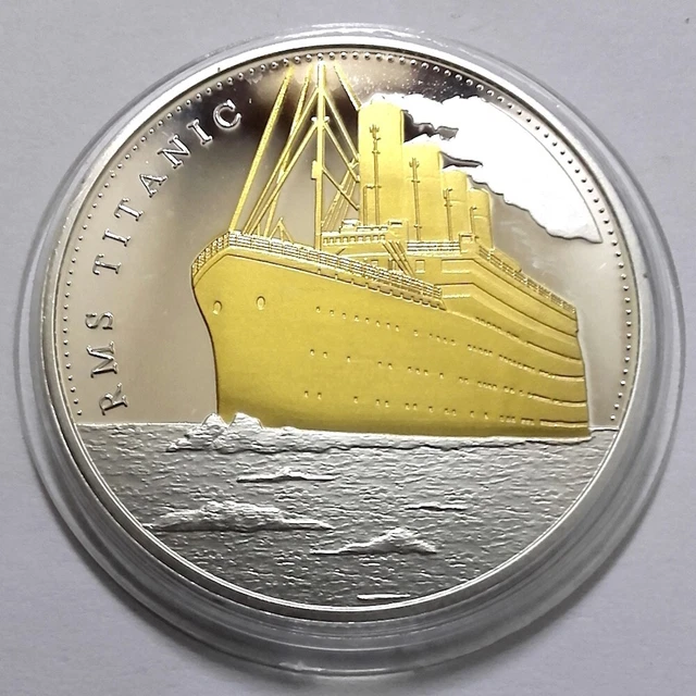 RMS Titanic White Star Line - Pièce Médaille Commémorative plaquée Or