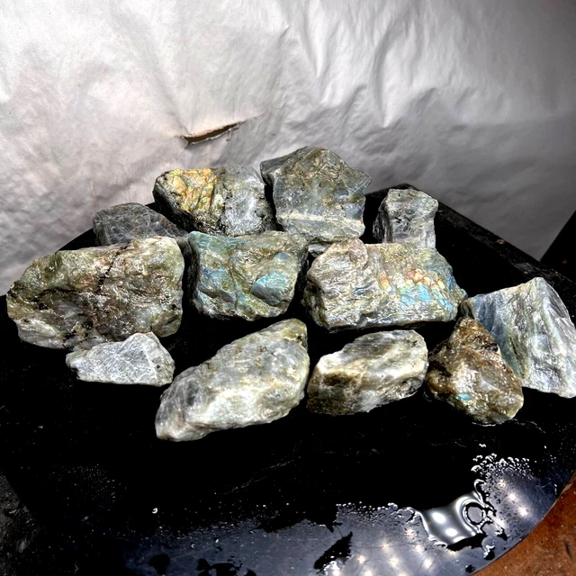 Labradorite Rough Lot Aaa Quality 6.6Lbs From India Cab Grade High Flash