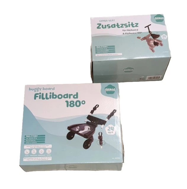 Fillikid Filliboard 180 mit Zusatzsitz Schwarz Buggyboard Kinderwagenzubehör