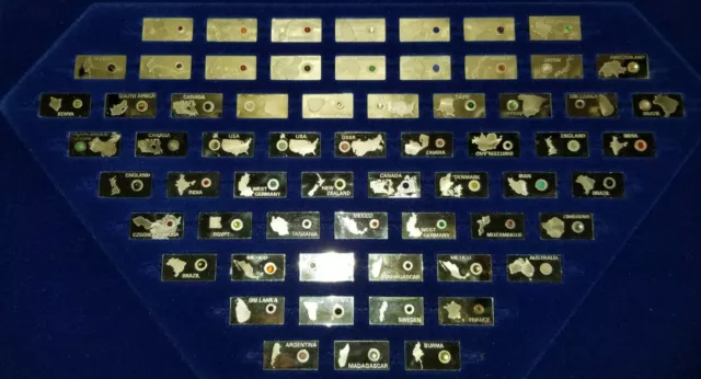 FRANKLIN MINT GEMSTONES of The World Silver Ingots w Gemstone