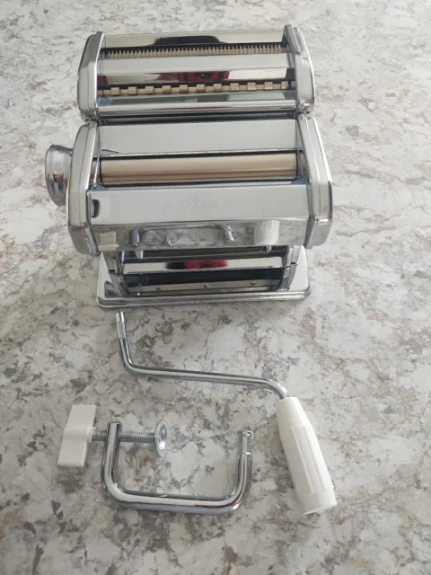 Marcato ATLAS 150 Pasta Maker Hand Crank Made in Italy 100% Clean and Complete!