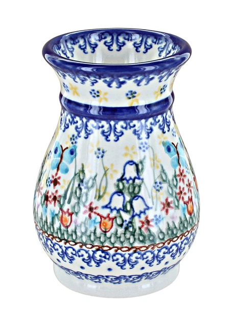 Blue Rose Polish Pottery Garden of Eden Small Vase