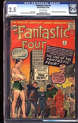 Fantastic Four 9 CGC 2.5 OW 3rd Silver Age Sub-Mariner Appearance Kirby Art 1962