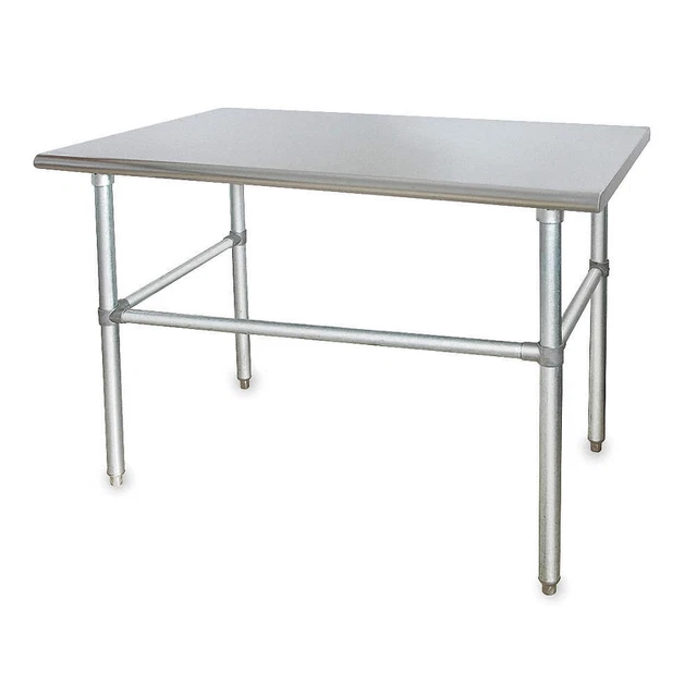 GRAINGER APPROVED 2KRE1 Fixed Work Table,SS,48" W,30" D