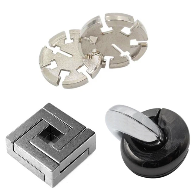 Brain Toys IQ Test Lock Brain Teaser Metal Puzzles Kids Adults Intelligent Games 3
