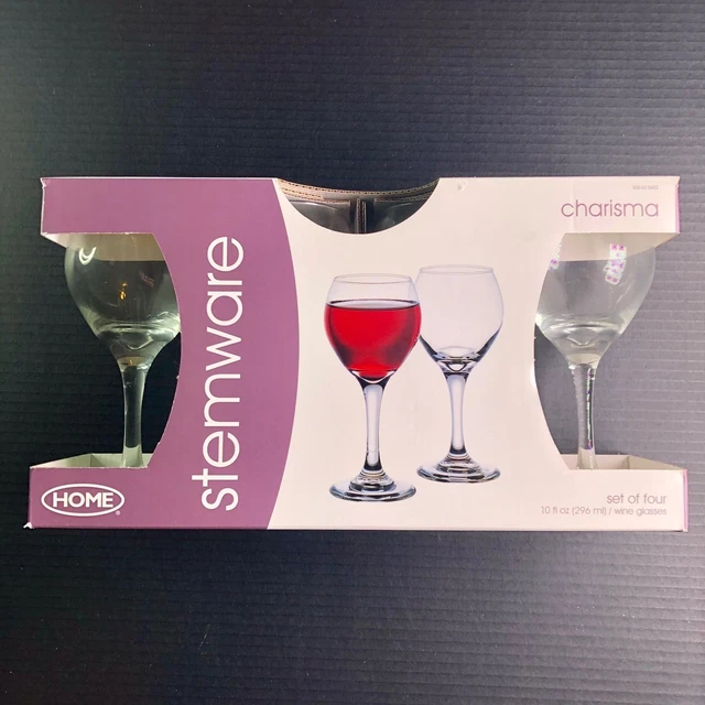 Home Set of 4 10oz Wine Glasses NIB