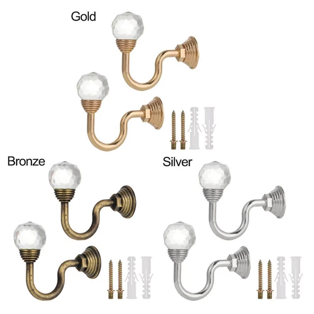 Hooks Crystal Curtain Holdbacks Crystal Bracket Curtain Hooks Fixing Holder