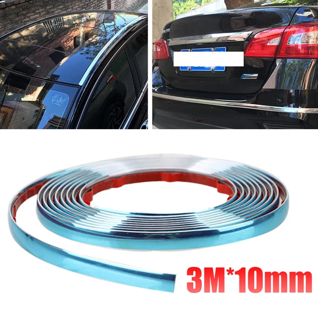 Car Side Door Silver Chrome Strip Bumper Protector Trim Tape Sticker Accessories