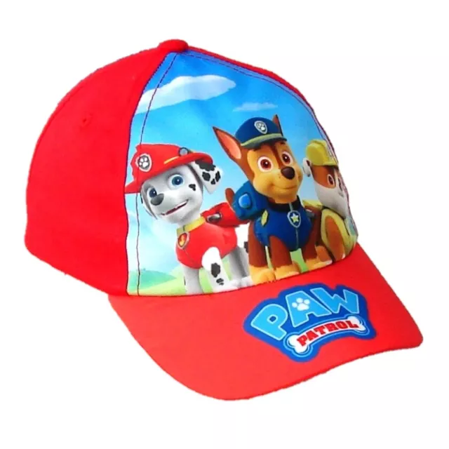 Paw Patrol Rosso Cappello con visiera Baseball Bambini da 1 a 5anni Cotone