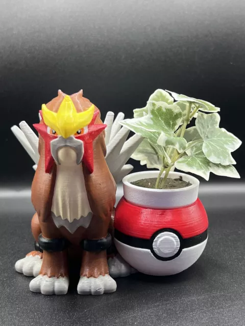 Entei Pokemon Flower Pot Planter 3D Printed Hand Painted WYSIWYG