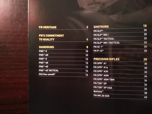 FNH USA Product Guns Catalog Booklet / 2013 / 157 Pages