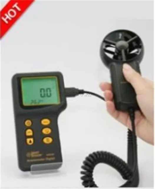 Temperature Tester Sensor AR836+ Smart Air Flow Wind Speed Anemometer ff