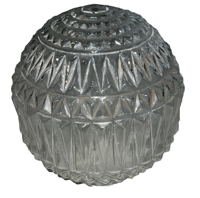 Vintage Clear Glass Hobnail Ceiling Light Fixture Replacement Globe 3in opening