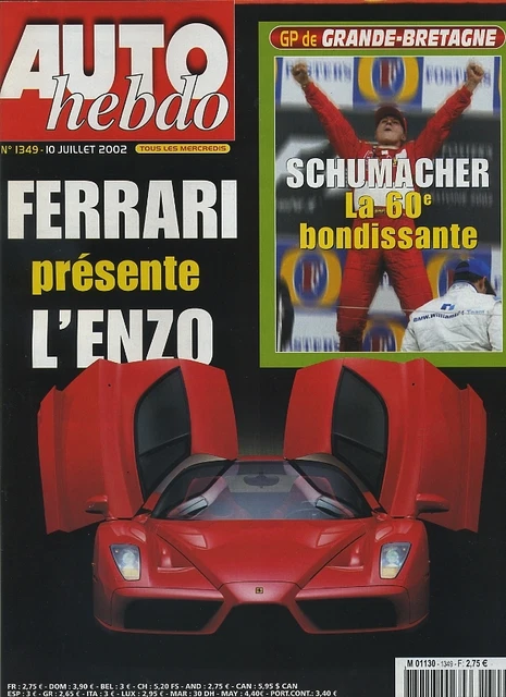 Revue Auto hebdo N°693 F1 GP Italie Prost Ferrari Honda Jaguar XJ 40